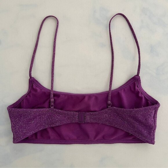 Triangl Purple Sparkly Plum Mica Swim Bikini Top - Picture 2 of 6